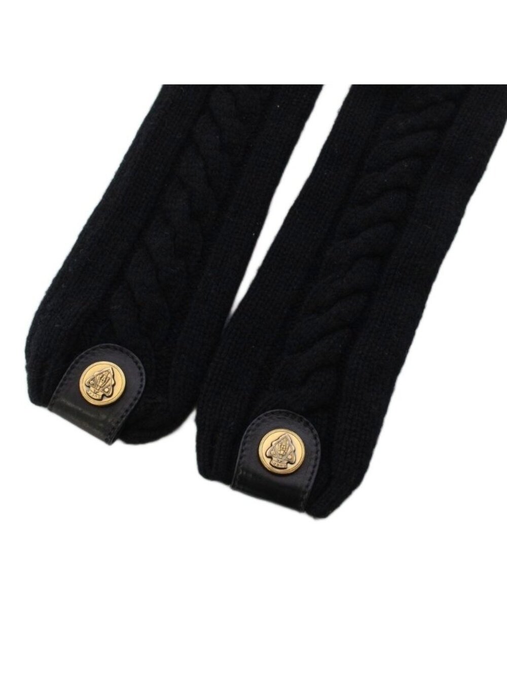 Gucci Gloves Leather Cashmere 7.5 Black - Picture 5 of 7